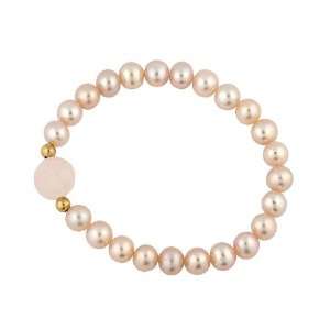   Jewels 14k Gold Pink Pearl and Crystal Baby Bracelet (6 mm) Jewelry