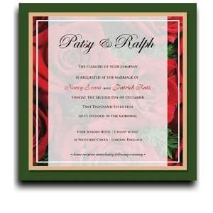  270 Square Wedding Invitations   Red Rose Garden Glee 