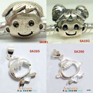   STERLING SILVER CHARM PENDANTS BABY COLLECTION JEWELRY BRACELET BEADS