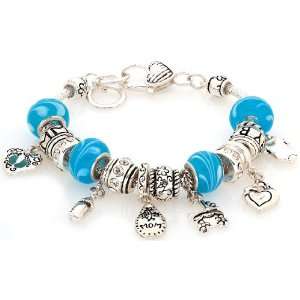   Mom Fashion Designer Baby Mother Charm Light Blue Bracelet Jewelry