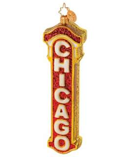 Christopher Radko Christmas Ornament, 6.75 Chicago Up in Lights 