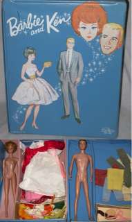 VTG 1963 BARBIE & KEN Doll Case & Clothing/Accessories  