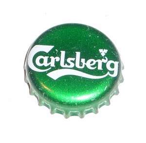 CARLSBERG BEER Bottle Cap Crown SINGAPORE Green Metal cap 2011 Design 