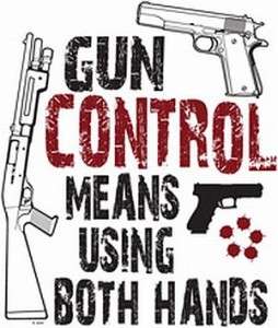 GUN CONTROL PISTOL BOTH HAND 2ND AMENDMENT T SHIRT TEE  
