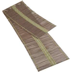 DII Center Stripe Bamboo Derived Rayon Table Runner, Greens/Dark 
