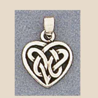 Sterling Silver Small Celtic Knot Heart Love Charm Pendant  