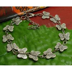 Tibetan silver Butterfly Flower Bracelet  