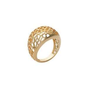 Ladies 18K Gold Plated Hive Filigree Dome Ring Jewelry