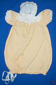 Cabbage Patch Kids Peach Preemie Baby Doll Gown Outfit  