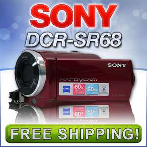 Sony DCR SR68 80GB Camcorder (RED) DCRSR68 411378202321  
