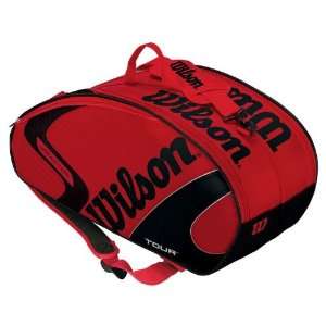   : Wilson [K] Tour Six Pack Tennis Bag   Black/Red: Sports & Outdoors