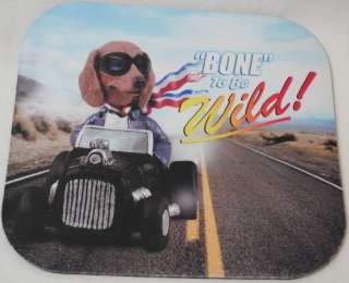   Dachshund Dog in Hot Rod Car, Computer Mouse Pad, Bone to be Wild