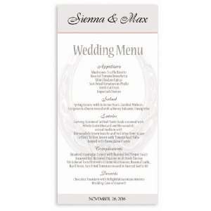  250 Wedding Menu Cards   Lucky Shoe Silver Duster Office 
