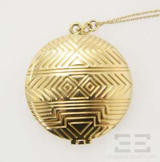 House of Harlow Gold Geometric Round Locket Necklace  