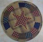 Primitive Country Burgundy Tan Star Round Table Mat  