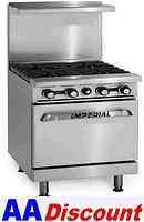 NEW IMPERIAL 24 COMMERCIAL 4 OPEN BURNER / 1 OVEN GAS RANGE STOVE 