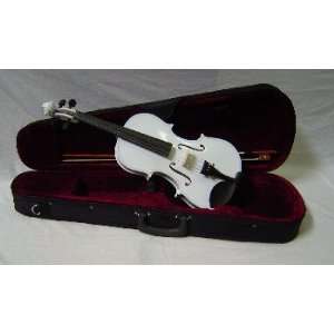   Carrying Case + Bow + Accessories   White Color: Musical Instruments