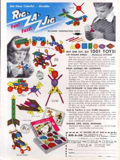 Rig A Jig 1001 Toys Construction Set ad 1950  
