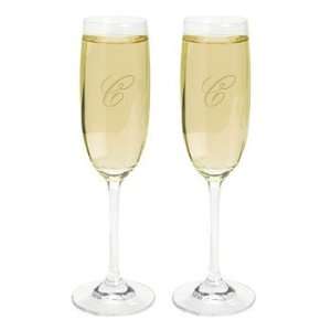   Monogrammed Champagne Flutes   Tableware & Champagne & Shot Glasses