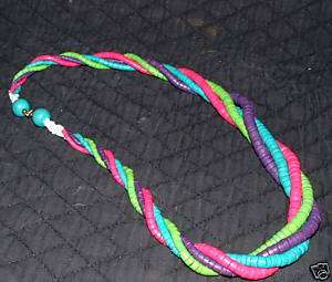 24  4 Strand fiesta colors, necklace costume jewelry  