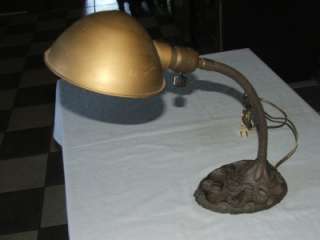 Antique LOTUS FLOWER Arts & Crafts Deco Desk Lamp  