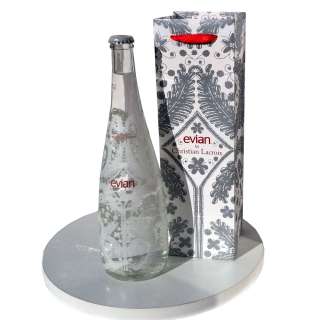 2008 Evian Water Collectible Bottle GIFT BAG Snowflake Crystal 