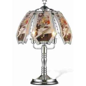   Marine Corps Theme Silver Chrome Base Touch Lamp