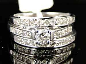 14K WHITE GOLD LADIES BRIDAL ENGAGEMENT WEDDING BAND DIAMOND RING 3 