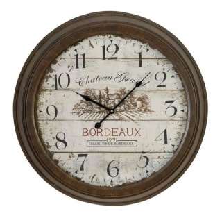   Antique Style Clock, Large Brown Bordeaux Wall Hanging Decor  