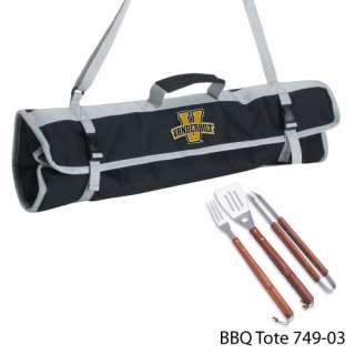 NCAA 3 pc BBQ Grill Tools w Tote College Team Logo S W  