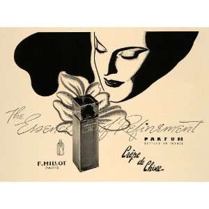 1937 Ad F. Millot Parfum France Crepe de Chine Perfume   Original 