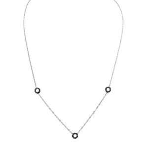   Silver Black Diamond Circle Necklace (0.60 cttw), 18 Jewelry