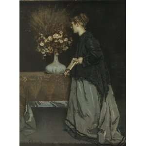 Hand Made Oil Reproduction   Alfred Stevens   24 x 32 inches   Fleurs 