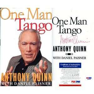 Anthony Quinn Signed, One Man Tango Book PSA