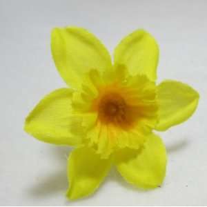  Bright Yellow Daffodil Flower Hair Pins   Set of Six 