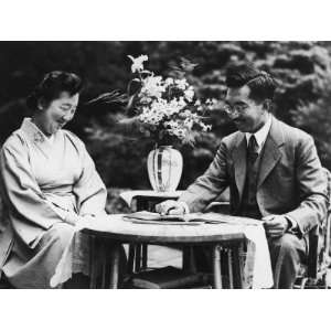  Emperor Hirohito and Empress Nagako Reading a Newspaper 