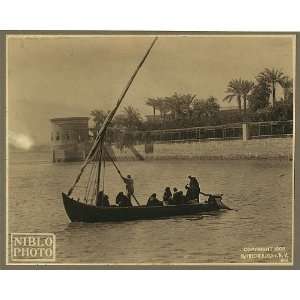   Sailing on the Nile,Egypt,Fred Niblo,c1908,men in boat