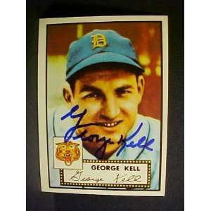George Kell Detroit Tigers #246 1952 Topps Reprints Signed Baseball 