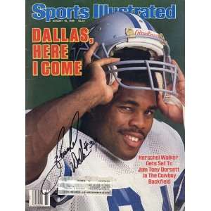 Herschel Walker Autographed / Signed Sports Illustrated Magazine   Aug 