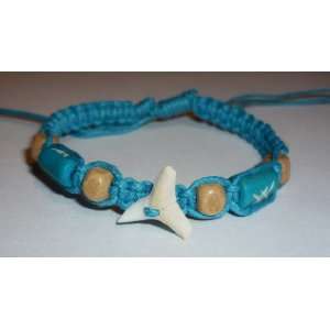   Tooth Hemp Bracelet   Sky Blue Color   Hand Made 