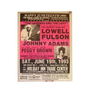 Lowell Fulson Johnny Adams Peggy Brown Concert Poster
