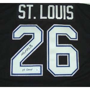 Martin St. Louis Autographed/Hand Signed Tampa Bay Lightning Black 