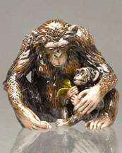 Jay Strongwater Chimp & Baby Figurine