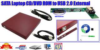 SATA to USB External CD DVD Rom Case For PC Windows Laptop ME 2000 XP 