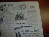 1942 Antique J Stevens Arms Rifle America Gun Ad  