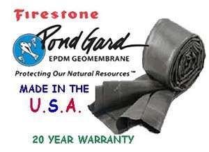 Firestone 45 Mil EPDM Pond Liner & Pro 8oz Underlayment Kit 15 x 15 