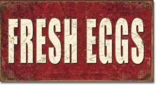 Fresh Eggs Food & Beverage Vintage Metal Tin Sign Ad Home Decor Wall 