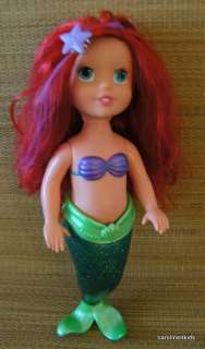 Disney Ariel Little Mermaid Doll Hard Plastic Fin w/ Purple Strand of 