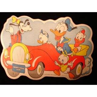   with Goofy & Car  Mickey Mouse club walt disney vinyl placemat Vintage