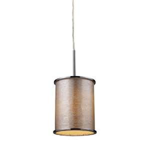FABRIQUE 1 LIGHT DRUM PENDANT IN POLISHED CHROME AND SILVER STREAK 